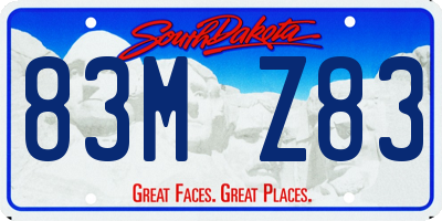 SD license plate 83MZ83