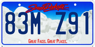 SD license plate 83MZ91