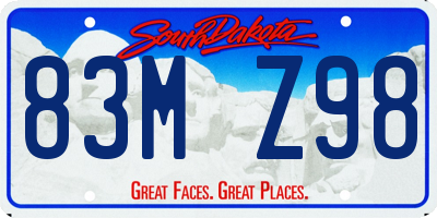 SD license plate 83MZ98
