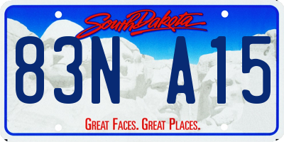 SD license plate 83NA15
