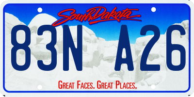 SD license plate 83NA26