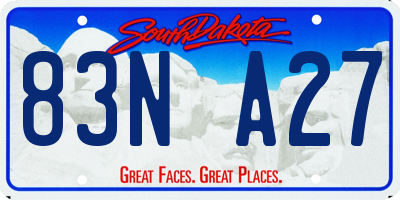SD license plate 83NA27