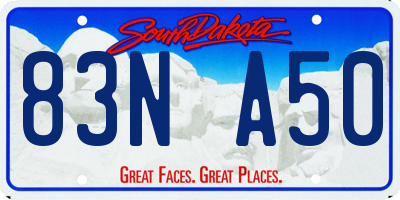 SD license plate 83NA50