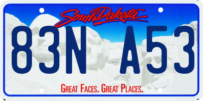 SD license plate 83NA53