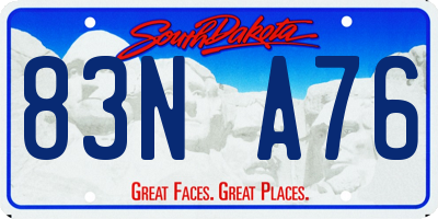 SD license plate 83NA76