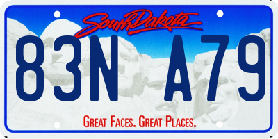 SD license plate 83NA79