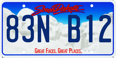 SD license plate 83NB12