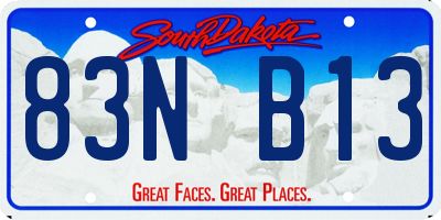 SD license plate 83NB13