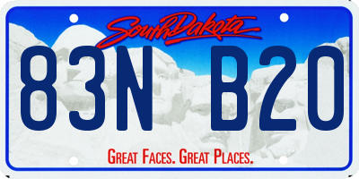 SD license plate 83NB20