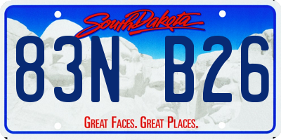 SD license plate 83NB26