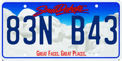 SD license plate 83NB43