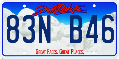 SD license plate 83NB46