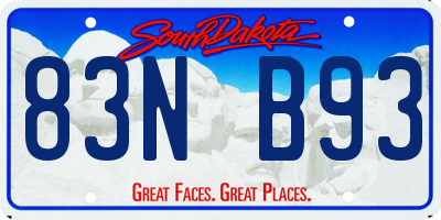 SD license plate 83NB93