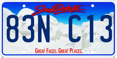 SD license plate 83NC13
