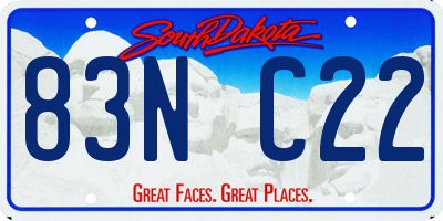 SD license plate 83NC22