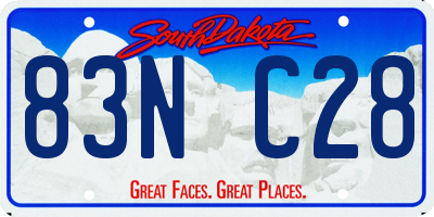 SD license plate 83NC28