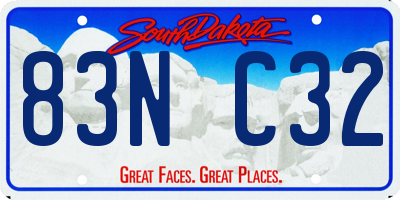 SD license plate 83NC32