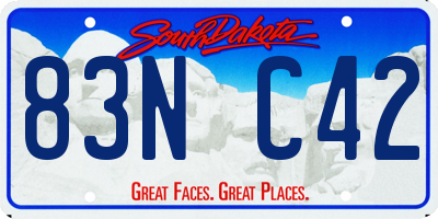 SD license plate 83NC42