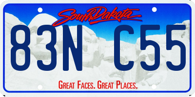 SD license plate 83NC55