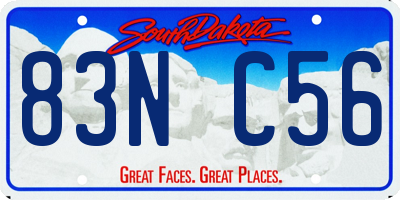 SD license plate 83NC56