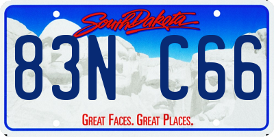 SD license plate 83NC66