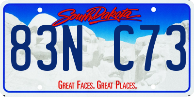 SD license plate 83NC73