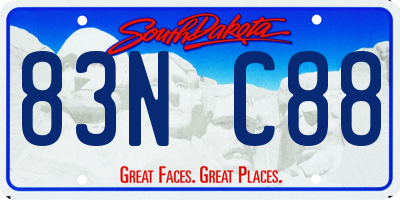 SD license plate 83NC88