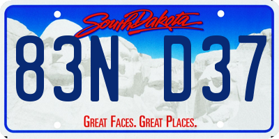 SD license plate 83ND37