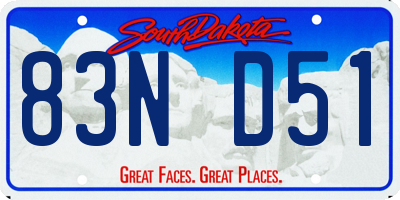 SD license plate 83ND51