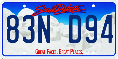 SD license plate 83ND94