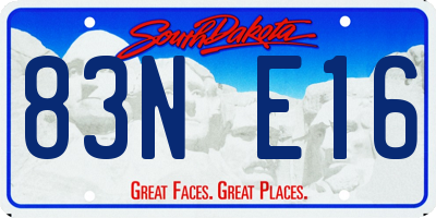 SD license plate 83NE16
