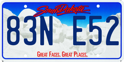 SD license plate 83NE52