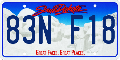 SD license plate 83NF18