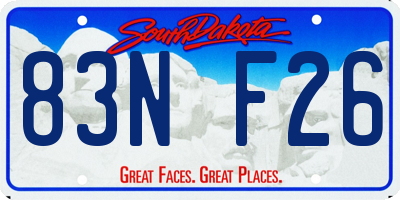 SD license plate 83NF26