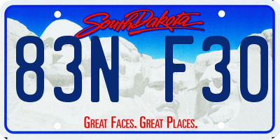 SD license plate 83NF30