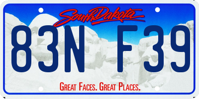 SD license plate 83NF39