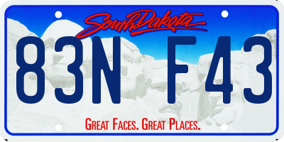 SD license plate 83NF43