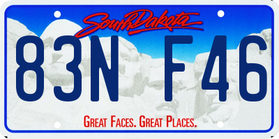 SD license plate 83NF46