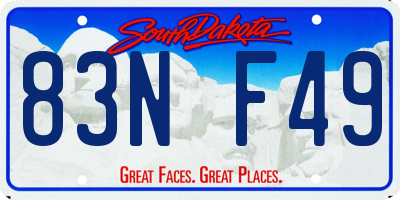 SD license plate 83NF49