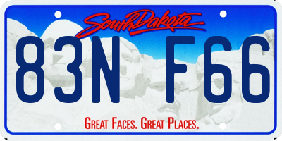 SD license plate 83NF66