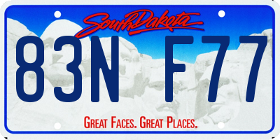 SD license plate 83NF77