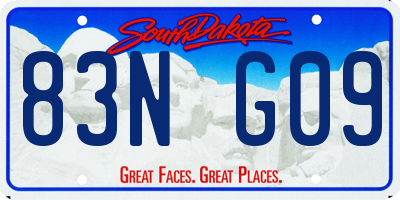 SD license plate 83NG09