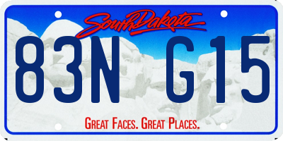 SD license plate 83NG15