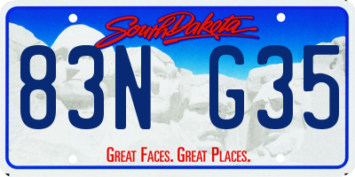 SD license plate 83NG35