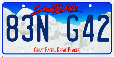SD license plate 83NG42