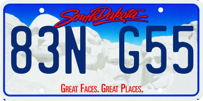 SD license plate 83NG55