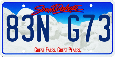 SD license plate 83NG73
