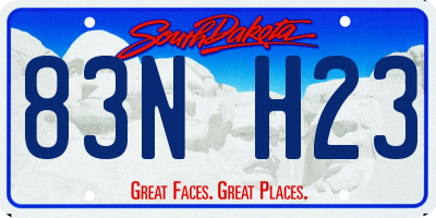 SD license plate 83NH23