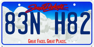 SD license plate 83NH82