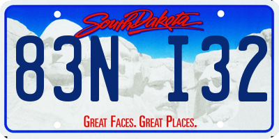 SD license plate 83NI32
